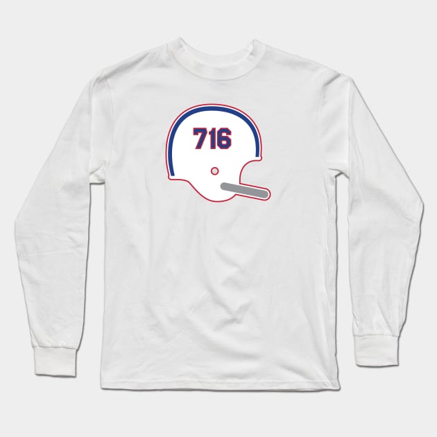 Buffalo Bills 716 Helmet Long Sleeve T-Shirt by Rad Love